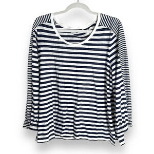 Kobi Helparin Striped Cotton Blend Long Sleeve Tee Size XL